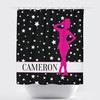Tap Dancer Stars Print Monogrammed Name Shower Curtain for Music and Theatre Bathroom Decor