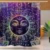 Tarot Sun Moon Phase Occult Art Shower Curtain for a Modern Abstract Bathroom