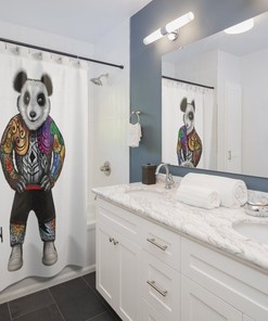 Tattoo Panda Bear Shower Curtain Fun Graphic Detail LiL Tay