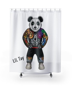 Tattoo Panda Bear Shower Curtain Fun Graphic Detail LiL Tay