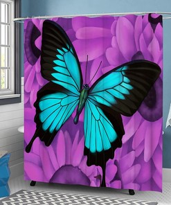 Teal Blue Butterflies Shower Curtain for Your Bathroom - Unique Shower Curtains