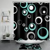 Teal Blue Geometric Pattern Shower Curtain for Stylish Bathrooms