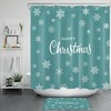 Teal Green Snowflake Shower Curtain For A Tranquil Winter Bathroom