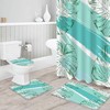 Teal Palm Leaf Watercolor Shower Curtain for Botanical Look