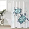 Teal Sea Turtles' Shower Curtain for Marine Life Bathroom Decor