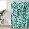 Teal White Ombre Modern Abstract Art Turquoise Geometric Shower Curtain 