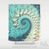 Teal and Cream Geometric Design Shower Curtain / Fabric Curtain / Full Size Bath Curtain / Shower Curtain Ideas