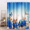 Teal and Lime Green Abstract Art Fabric Shower Curtain for Artistic Bathrooms
