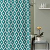 Teal and White Geometric Shower Curtain Fit for Both Men and Women