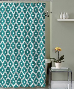 Teal and White Geometric Shower Curtain Fit for Both Men and Women