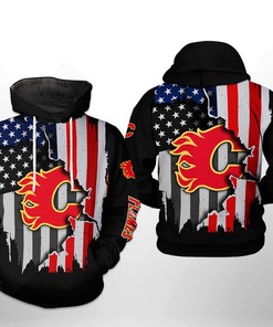 Team 3D All Over Print Hoodie With Zip Up Option - Calgary Flames Nhl