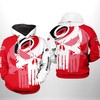 Team Skull 3D All Over Print Hoodie - Carolina Hurricanes Nhl Zip-Up Option 