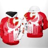 Team Skull 3D All Over Print Hoodie With Zip Up Option - Calgary Flames Nhl 