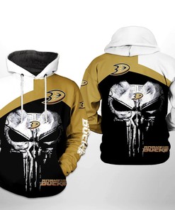 Team Skull 3D All Over Print Zip Up Hoodie - Anaheim Ducks Nhl Edition