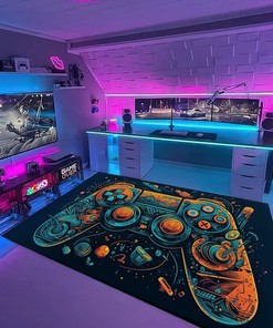 Teen Boys Shufflezone Game Rug - Personalized Gaming Carpet in Full Sizes - Large Game Rug Design M31