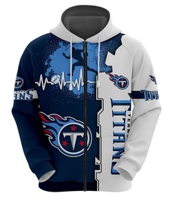 Tennessee Titans 3D All Over Print Zip Hoodie For Nfl Fans With All Over Print Hoodies For Women