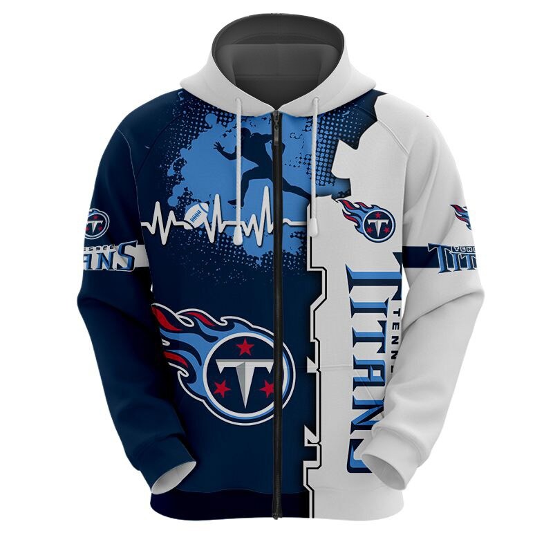 Tennessee Titans 3D All Over Print Zip Hoodie For Nfl Fans With All Over Print Hoodies For Women