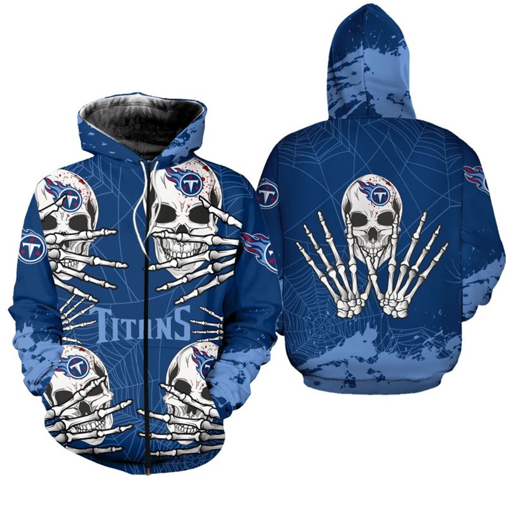 Tennessee Titans 3D Skull Hoodie Perfect For Halloween