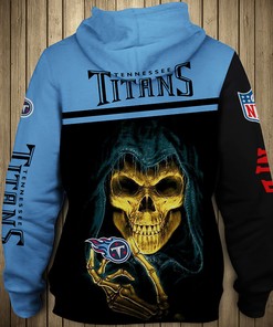 Tennessee Titans 3D Skull Hoodie Pullover Zip Hoodie For Fans With 3D Hoodies For Men Graphic