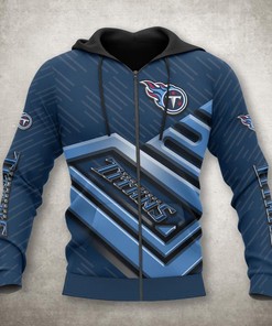 Tennessee Titans All Over Print Zip Up Hoodie With No.1 Design