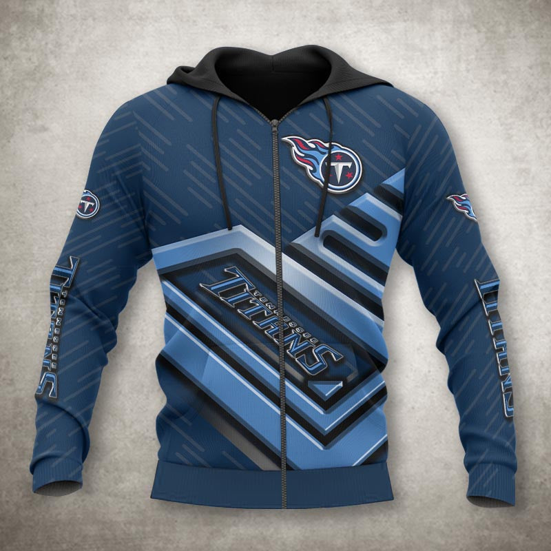 Tennessee Titans All Over Print Zip Up Hoodie With No.1 Design