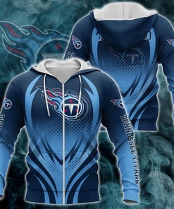 Tennessee Titans All Over Print Zipper Hoodie For Fans
