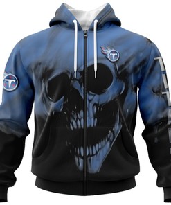 Tennessee Titans Custom Name & Number 3D Skull Hoodie For Diehard Fans