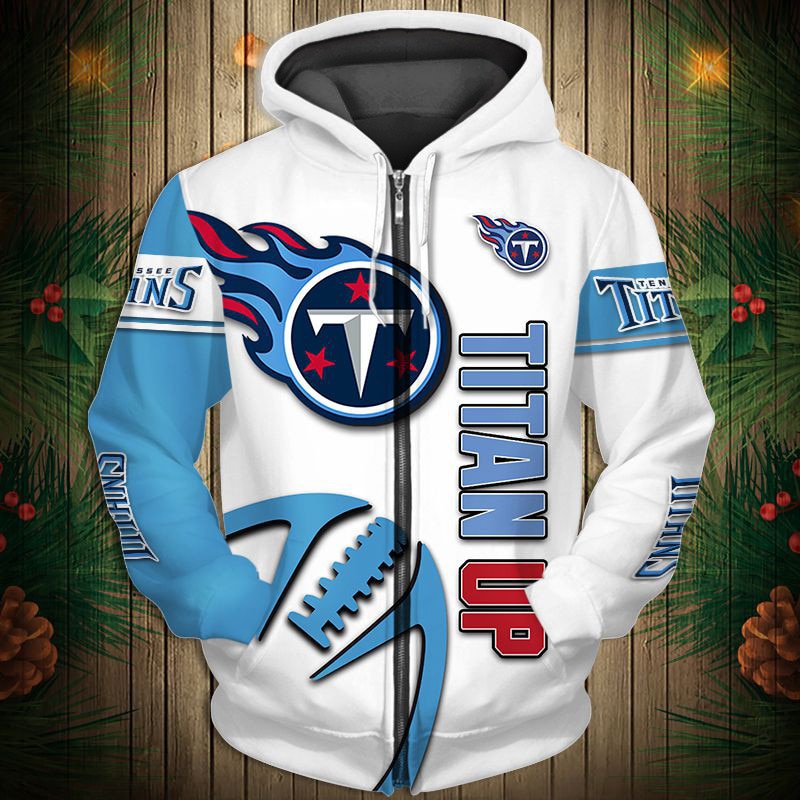 Tennessee Titans Hoodie 3D Graphic Balls Zip Hoodie Pullover With All Over Print Hoodie Printful