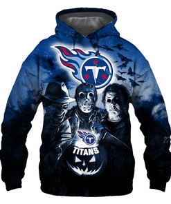 Tennessee Titans Hoodie 3D Horror Night Gift For Fans With 3D Hoodies With Zippers