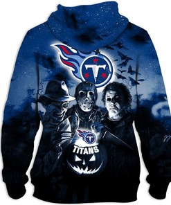 Tennessee Titans Hoodie 3D Horror Night Gift For Fans With 3D Hoodies With Zippers