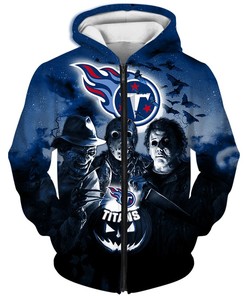 Tennessee Titans Hoodie 3D Horror Night Gift For Fans With 3D Hoodies With Zippers