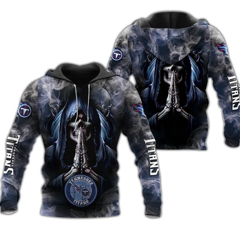 Tennessee Titans Hoodie 3D Zip Hoodie Death Smoke Graphic Gift With Custom All Over Print Hoodie