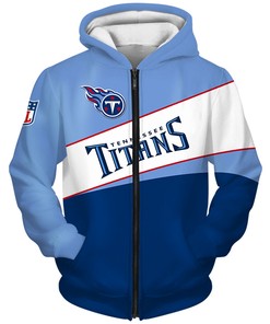 Tennessee Titans Hoodie 3D Zip Hoodie With All Over Print Zip Up Hoodie Men