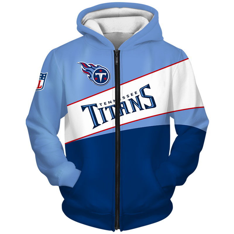 Tennessee Titans Hoodie 3D Zip Hoodie With All Over Print Zip Up Hoodie Men