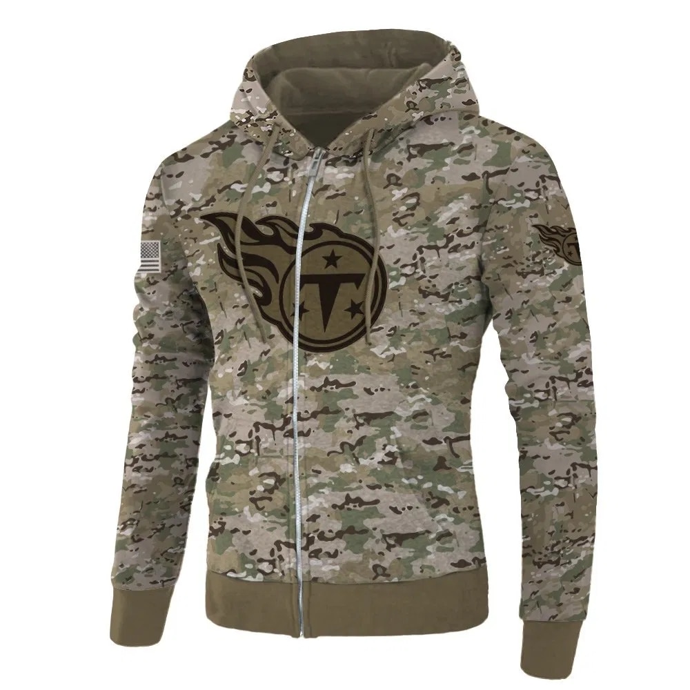 Tennessee Titans Hoodie Army Graphic Zip Hoodie Pullover Gift For Fans With Gifts For Men
