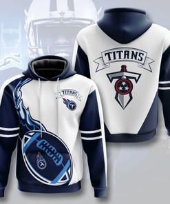 Tennessee Titans Hoodie Flame Balls Graphic Gift For Fans With All Over Print Zip Up Hoodie Men