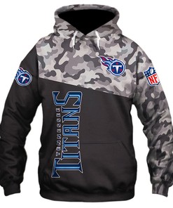 Tennessee Titans Military Style All Over Print 3D Zip Hoodie