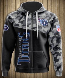 Tennessee Titans Military Style All Over Print 3D Zip Hoodie