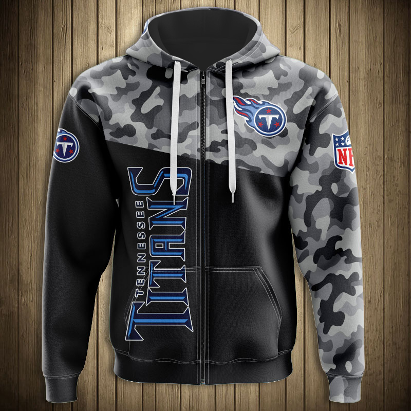 Tennessee Titans Military Style All Over Print 3D Zip Hoodie