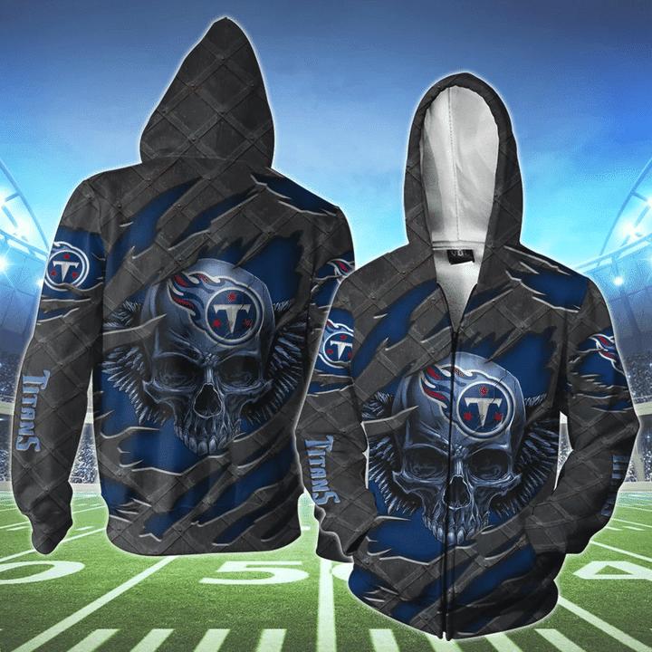 Tennessee Titans Skull 3D Hoodie - Great Gift For Fans