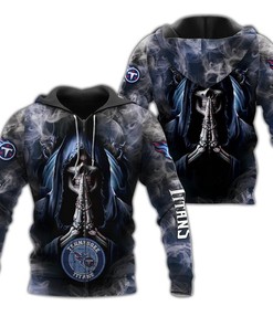 Tennessee Titans Skull Hoodie With Background Smoke Design For Fans