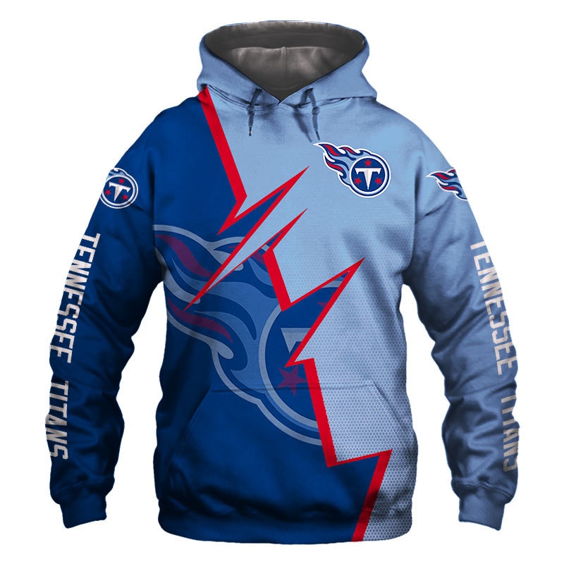 Tennessee Titans Zigzag Graphic Zip Hoodie Pullover For Fans