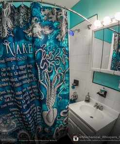 Tentacle Mermaid Ocean Shower Curtain for Squid and Kraken Lovers.