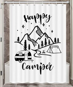 Tents Small Shower Curtain - Adventure-Inspired Camper Bathroom Decor 