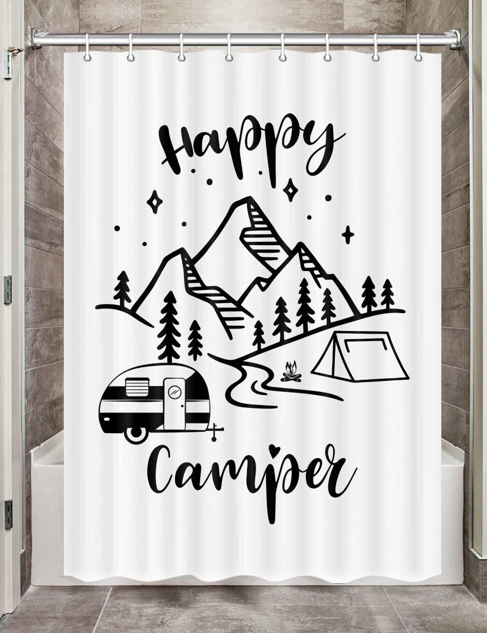 Tents Small Shower Curtain - Adventure-Inspired Camper Bathroom Decor