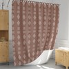 Terracotta Shower Curtain with African pattern and Tribal Ethnic Bath Curtain for Geo Shower Decoration