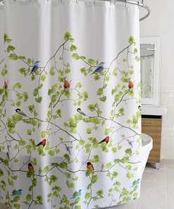 Terrasse Vintage Design Shower Curtain, Washable Cloth & Water-Resistant, 70W x 72H