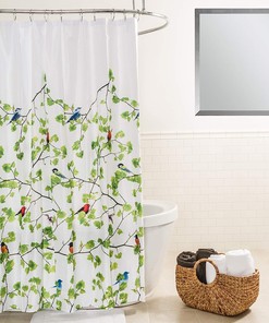 Terrasse Vintage Design Shower Curtain, Washable Cloth & Water-Resistant, 70W x 72H