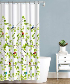 Terrasse Vintage Design Shower Curtain, Washable Cloth & Water-Resistant, 70W x 72H 