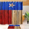Texas Flag Print Shower CurtainRustic Wood Board Bathroom Decor